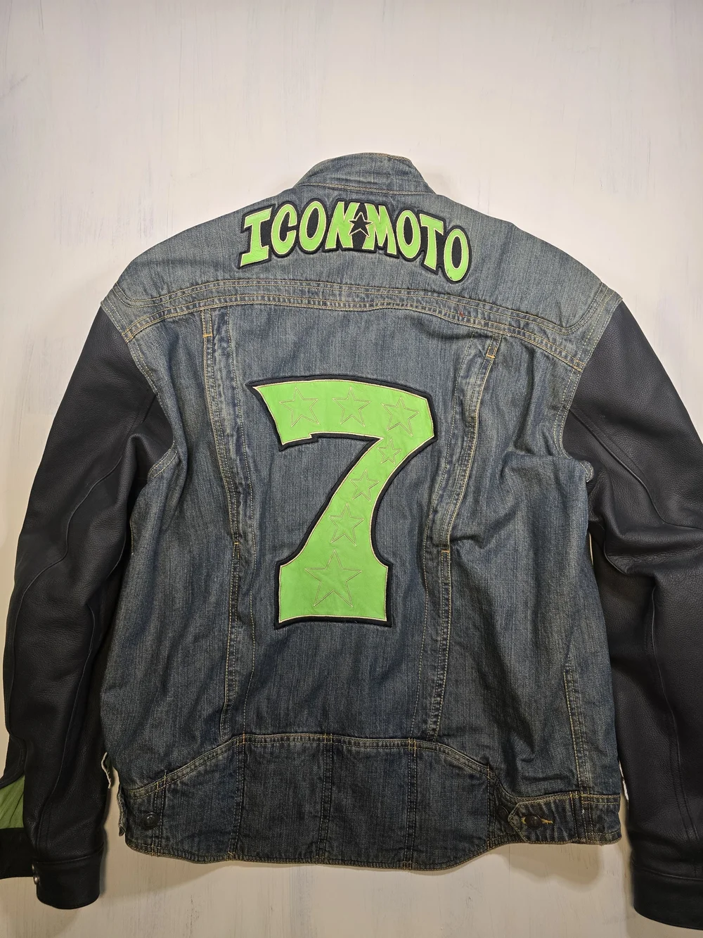 Iconic Legend Denim Motorcycle Jacket with Vip-in Vest